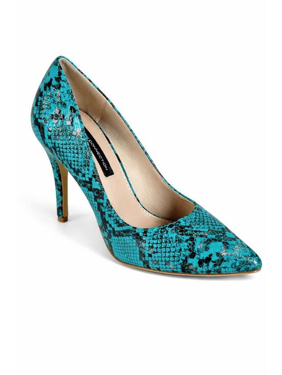 French Connection Shoes - French Connection Snakeskin Print Heels Green/Black Size 6 NWB